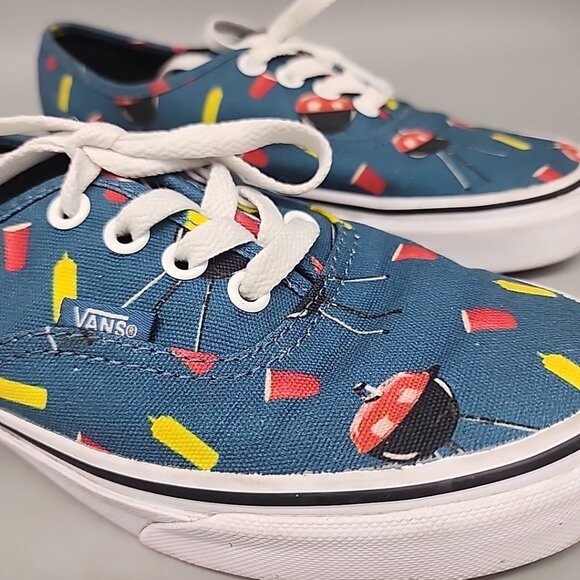 Vans BBQ RED SOLO CUP Blue Old Skool Classic Sneakers Men 5.5 Women 7 Shoes - Picture 2 of 9